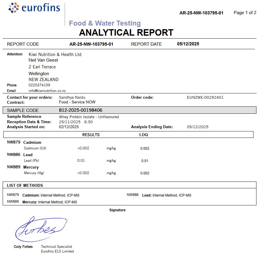 Whey Protein Isolate - Unflavoured 1kg